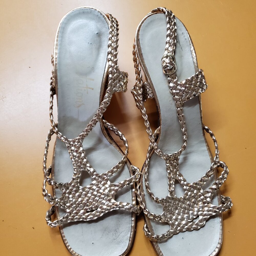 Gold sandals size 6